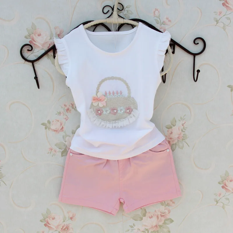 New Summer Girls Clothing Sets Children Baby Girl Clothes Cotton Short Sleeve T-shirt+Shorts Two-piece Suit 0-16Y | Детская одежда и