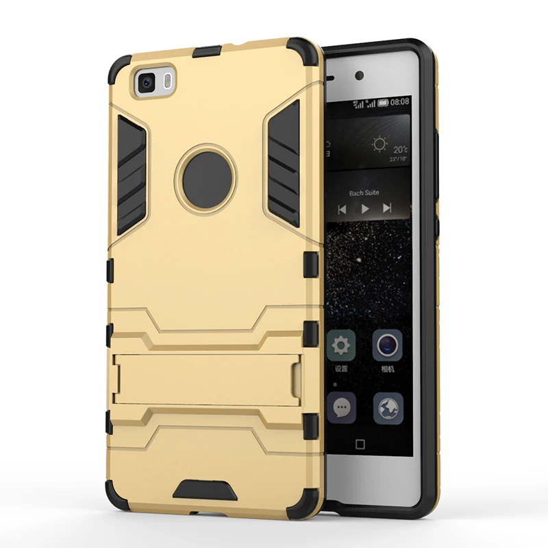 YueTuo luxury original armor case for huawei p8 lite p 8 p8lite 2017 plastic hybrid shockproof phone Hard back cover coque |