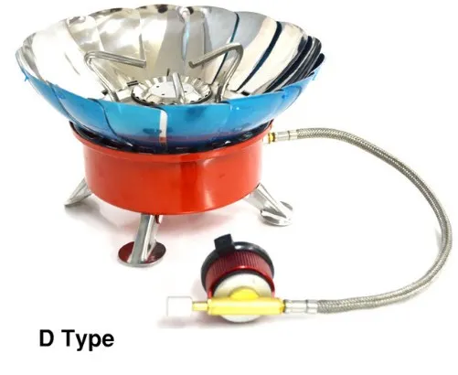 

Windproof Stove Cooker Cookware Gas Burners for Camping Picnic Cookout BBQ With Extended Pipe 3 type CL045