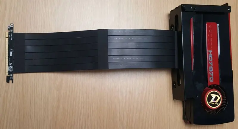 Вертикальный удлинитель для графической карты Riser PCIE 3 0x16 Гибкий плоский кабель