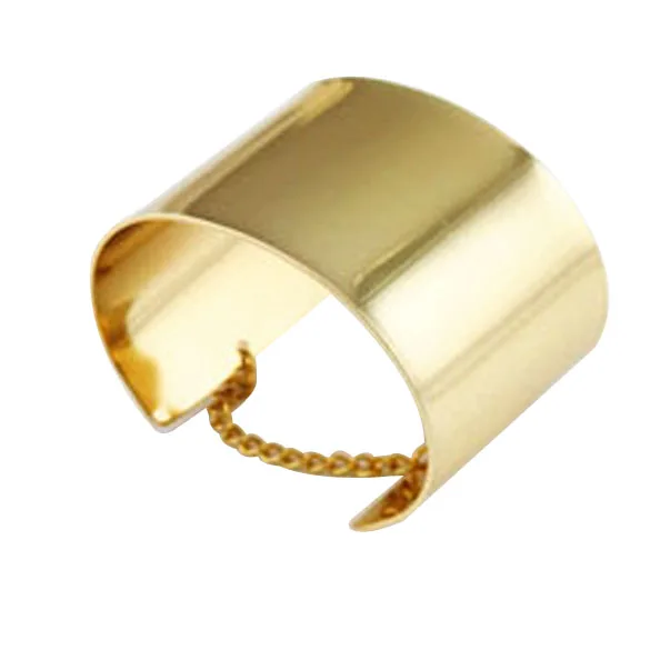 Модный в стиле панк Золотой Рельефный металлический Широкий Браслет манжета для