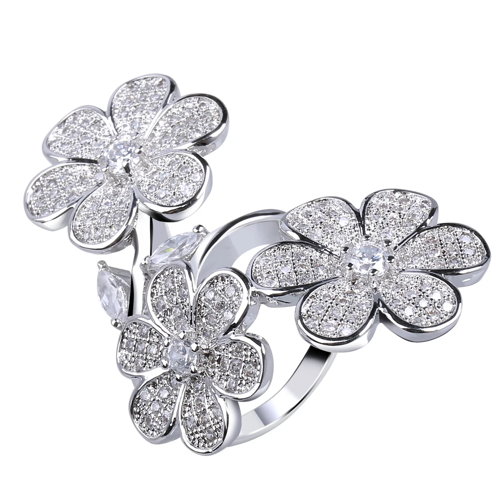 Женское кольцо с фианитом из меди|flower ring|copper ringdesigner ring |