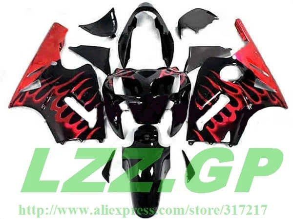 

100%NEW red flame black Fairing kit FOR KAWASAKI NINJA ZX-12R 02-05 ZX 12R 02 03 04 05 ZX 12R 2002 2003 2004 2005 body LZZ.GP