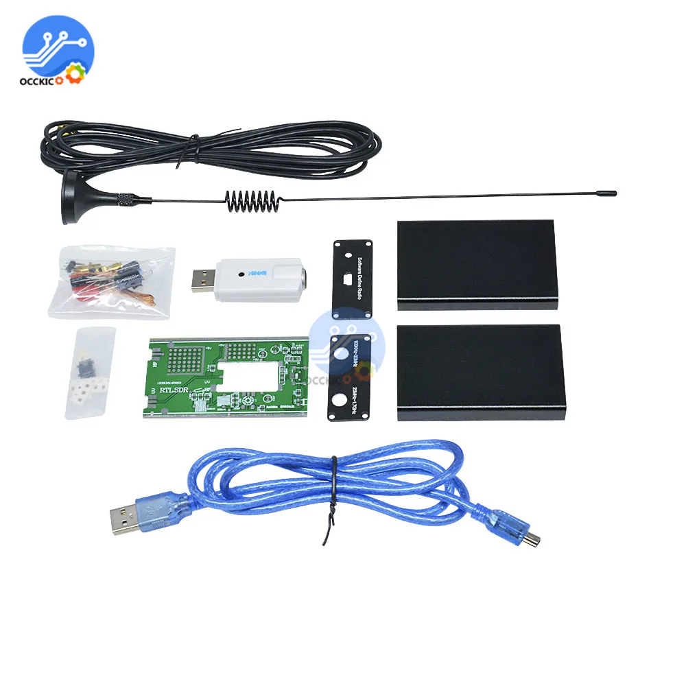 RTL SDR Настройщик USB приемник 100 кГц-1,7 ГГц УФ HF RTL2832U+ R820T CW fm VHF UHF AM DSB USB программный ключ тюнера с антенной DIY Kit
