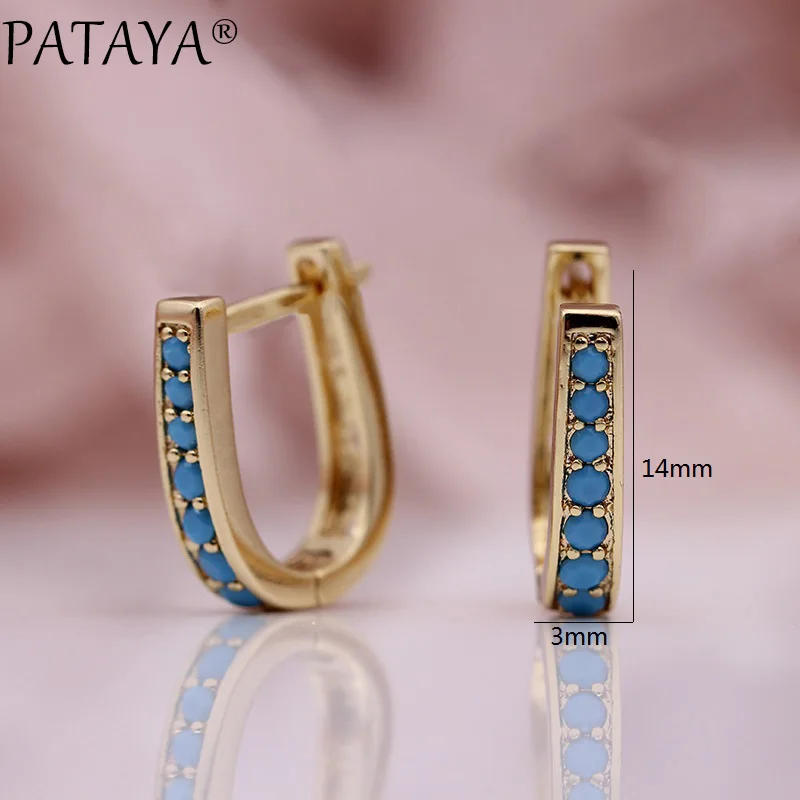 PATAYA, новинка, модные милые серьги для девушек, 585, розовое золото, натуральный циркон, золото, звезда, камень, висячие серьги для женщин, для свадьбы, вечеринки, хорошее ювелирное изделие