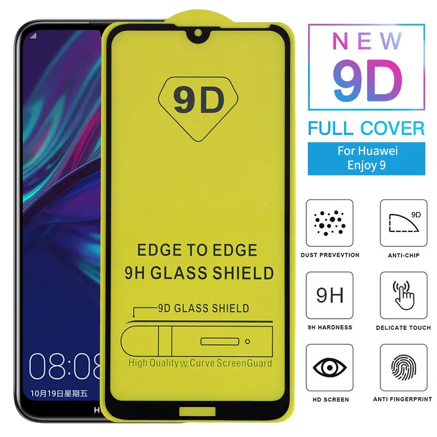 Vladimir 9D Full Glue Cover закаленное стекло для huawei Enjoy 9 Защитная пленка экрана 9|Защитные