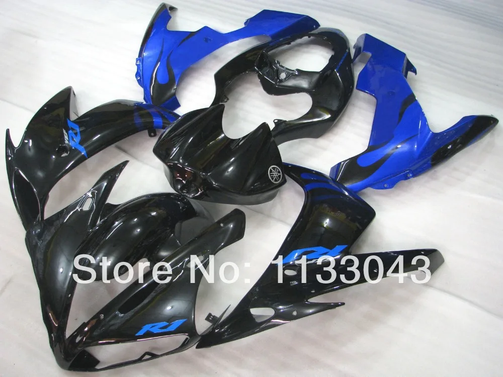 

Injection moldBlue black flame fairing kit for Yamaha YZF R1 04 05 06 YZF-R1 04-06 YZF1000 YZF R1 2004 2005 2006 aftermarket Fai