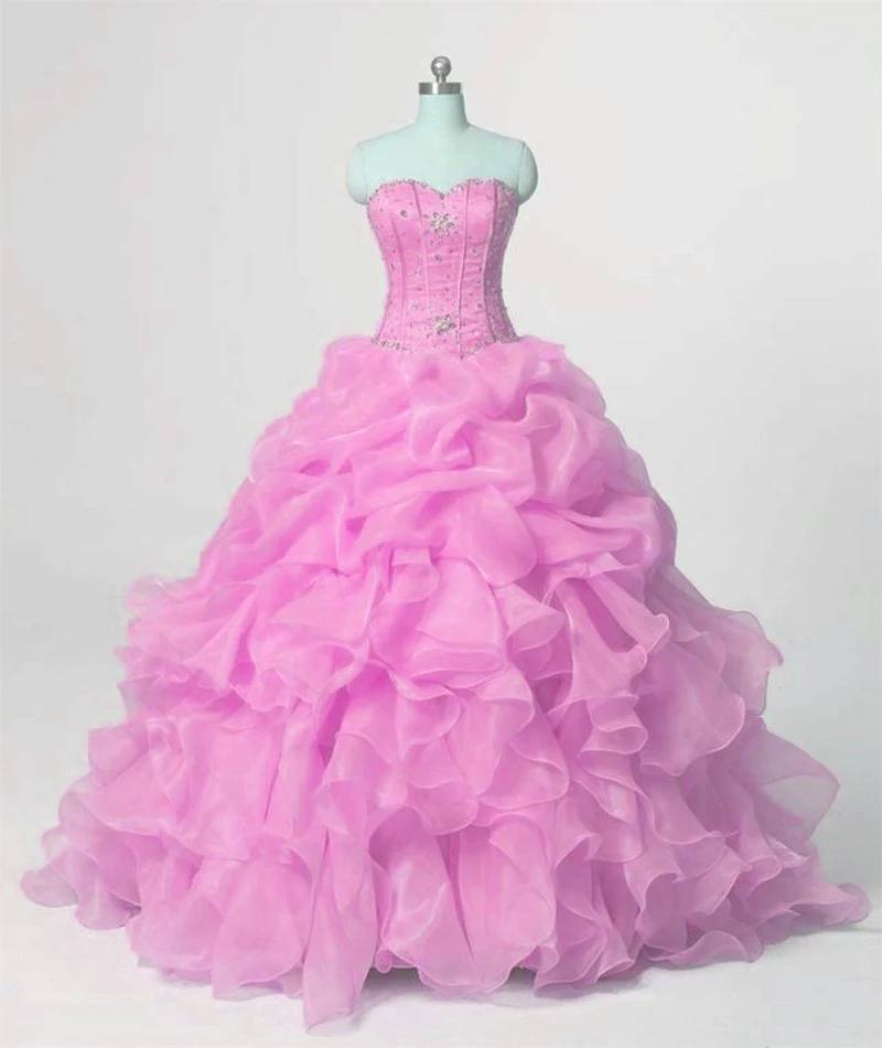 Розовый ANGELSBRIDEP модные пышные платья бальное платье для выпускного вечера vestidos de 15 anos милые 16 платья Длинные вечерние платья - Цвет: Розовый