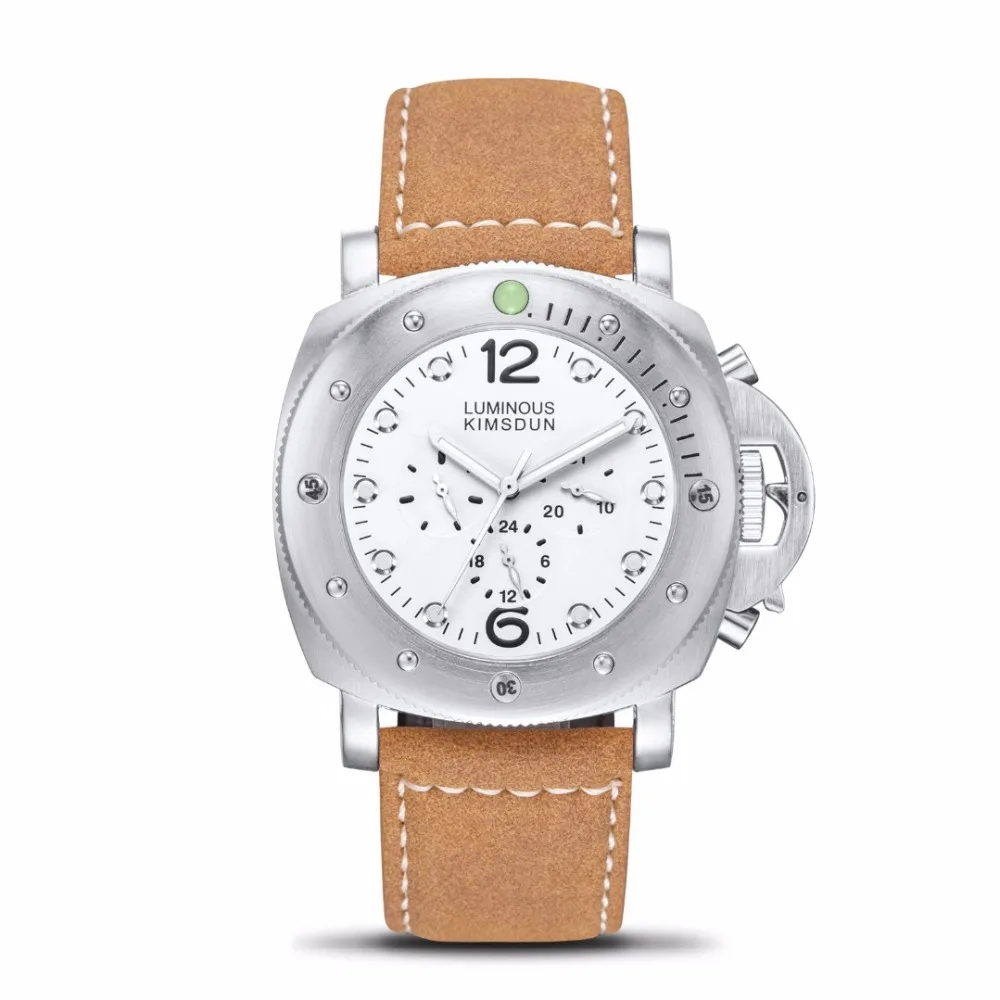 KIMSDUN военные мужские спортивные часы Montre Homme Роскошные автоматические механические часы для мужчин все Subdials работа водонепроницаемый Clcok - Цвет: 6