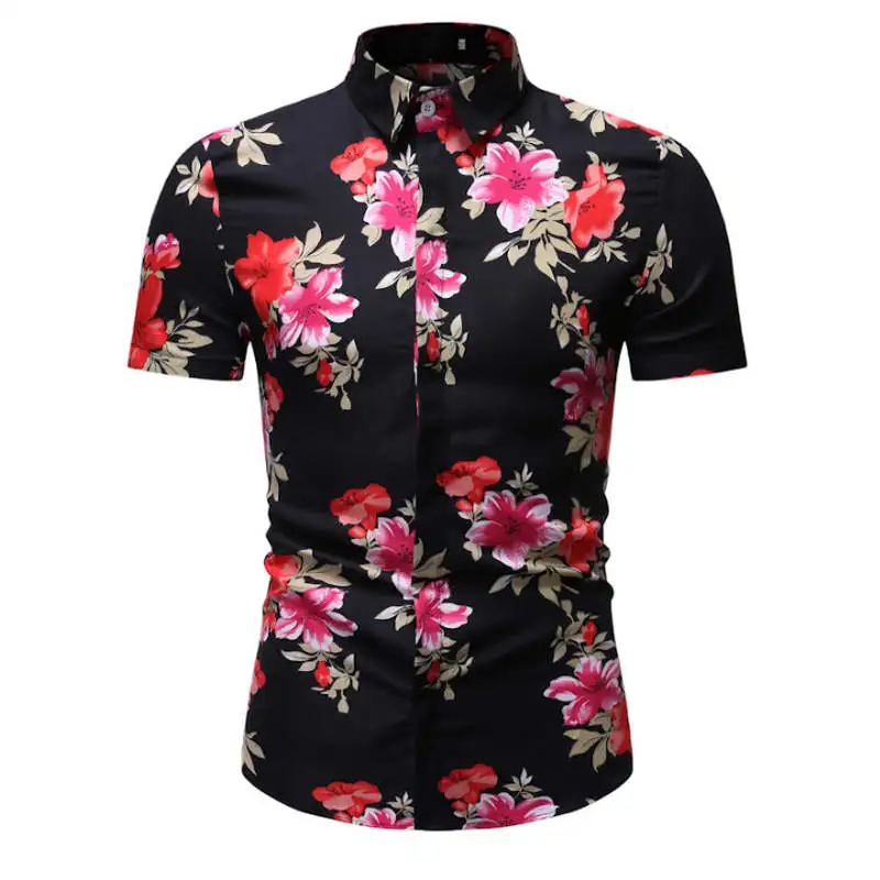Мужские Гавайские рубашки мужские повседневные Camisa Masculina печатные пляжные рубашки мужская рубашка навыпуск с ярким рисунком короткий рукав Летняя Праздничная рубашка