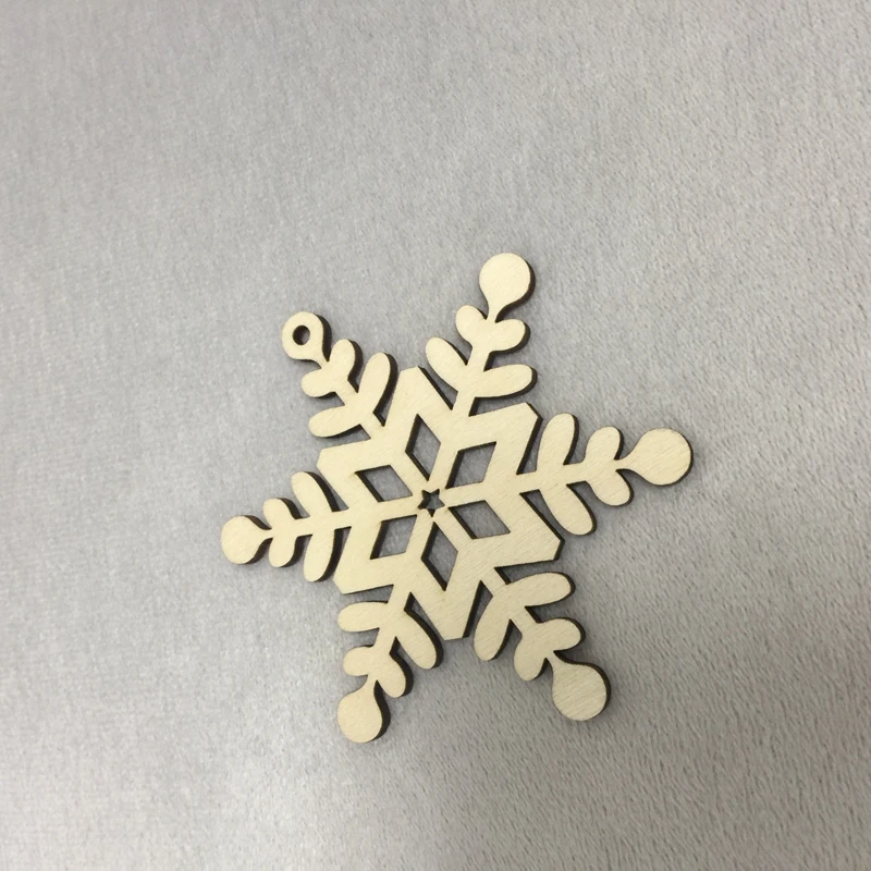

one hole hang craft snowflake shape laser cut wood christmas ornament