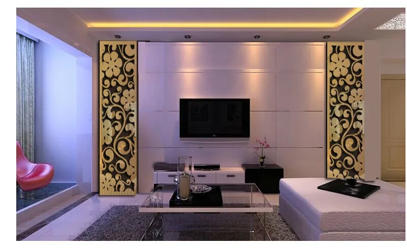 Новый кристаллый акриловый 3D вырезами цветок настенное зеркало в раме наклейки 3d