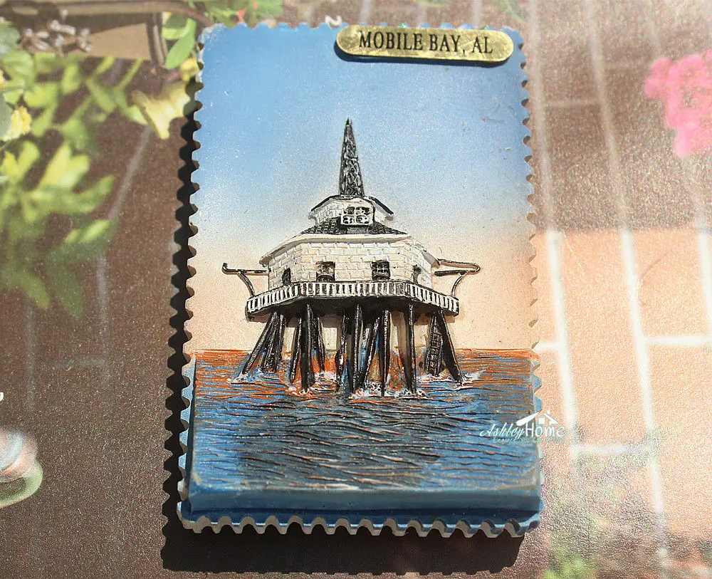 Mobile Bay AL США туристический сувенир для путешествий 3D резиновый магнит на