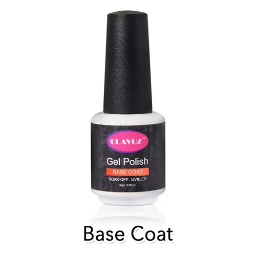 Base Coat CLAVUZ 8 мл УФ-гель для ногтей золотой блеск лак для ногтей маникюр Чистый Цвет Гель-лак для ногтей - Цвет: Base Coat