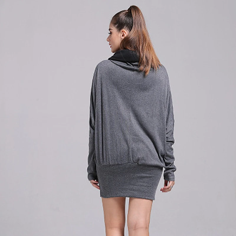 Fat Sister Large Size Women's 2019 Early Spring New Package Hip Dress Was Thin Trend Pure Color