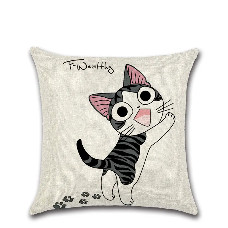 Cartoon black white cute lovely cat printed Cushion Cover Decoration Home house sofa shop seat Pillow case friend children gift | Дом и сад