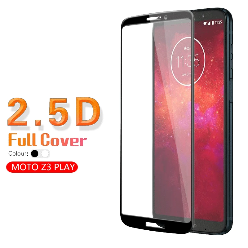 2.5D Edge Защита от царапин полное покрытие закаленное стекло для MOTO Z3 PLAY прозрачное