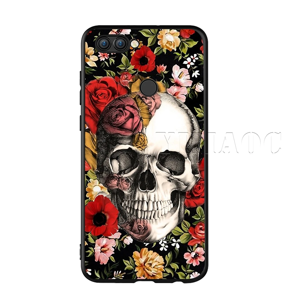 9 Силиконовый чехол YIMAOC с цветочным принтом сахарного черепа для huawei mate 10 P8 P9 P10 P20 Lite Pro P Y7 Y9 Smart Mini - Цвет: 9