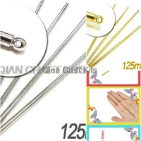 50pcs mix color gold silver 125mm large silver tone metal hair stick pins with hole pencil shape zinc alloy lead free
