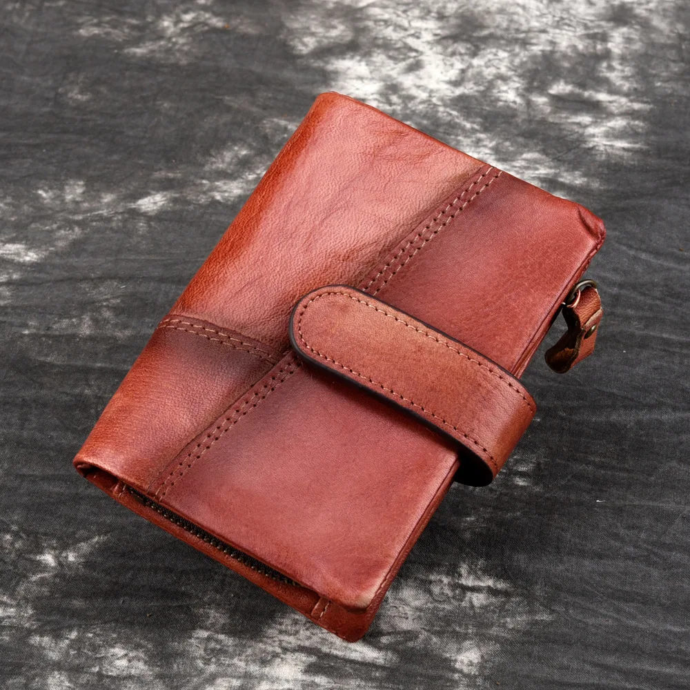 Короткий кошелек из натуральной кожи с отделением для монет и RFID-защитой | Багаж