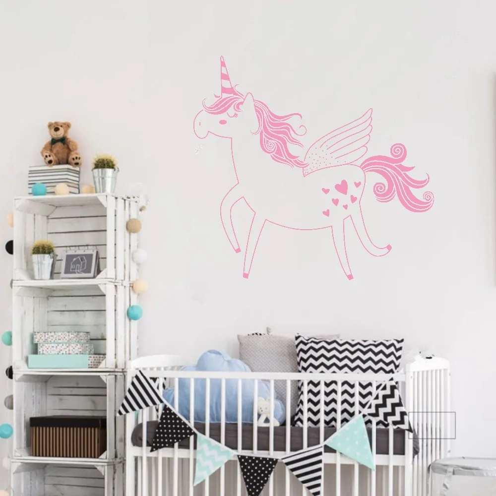 

Unicorn Wall Sticker Nursery Art Decor Removable Unicorn Vinyl Wall Decal Sticker For Baby Kids Rooms Decoration T180305