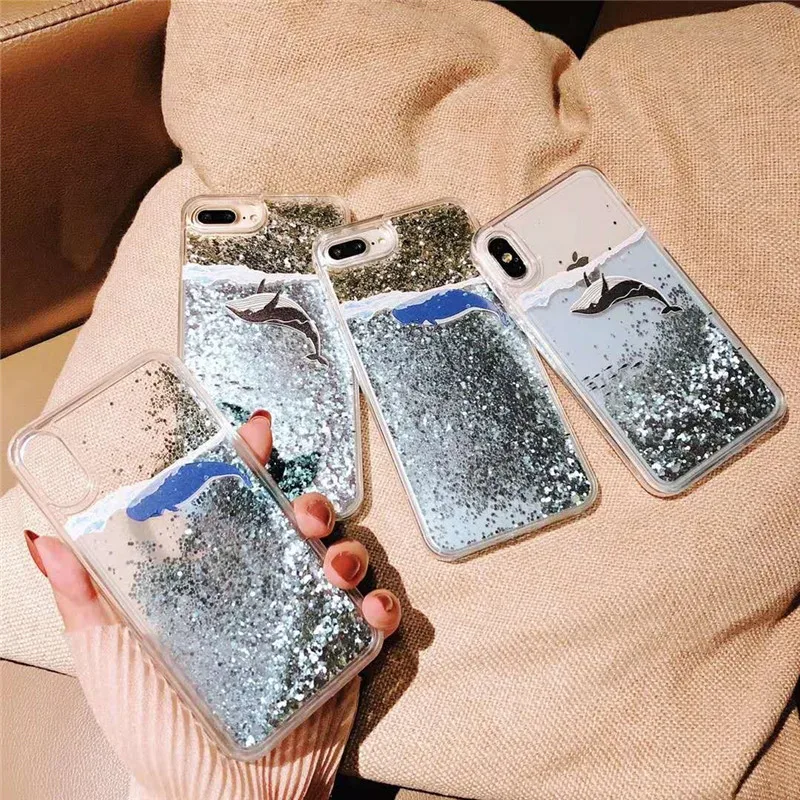 Красный mi note 7 чехол для телефона с изображением дельфина зыбучих песков для mi 9se mi 8 lite mi 6x 5x F1 Dyna mi c блестящая задняя крышка чехол