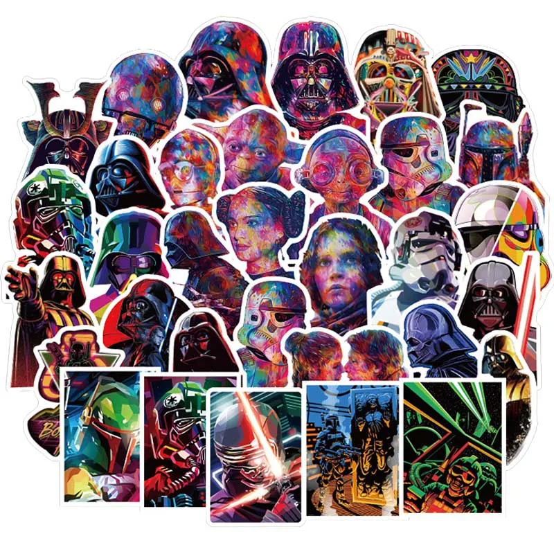 Colorful Star Wars 50 шт. красочные наклейки из "Звездных Войн" для багажа, ноутбука, телефона, наклейка на скейтборд, наклейки на велосипед, автомобиль, мотоцикл, холодильник, наклейки JDM - Цвет: Colorful Star Wars