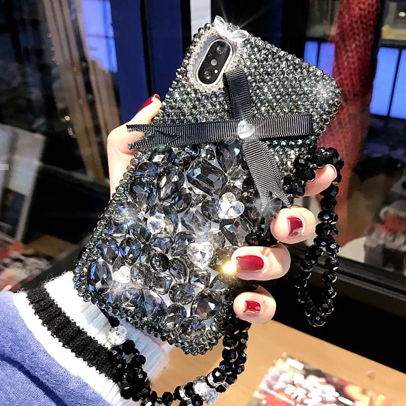 Для iphone 7 красный Bling алмаз лук чехол + ручной работы со стразами ювелирное для X