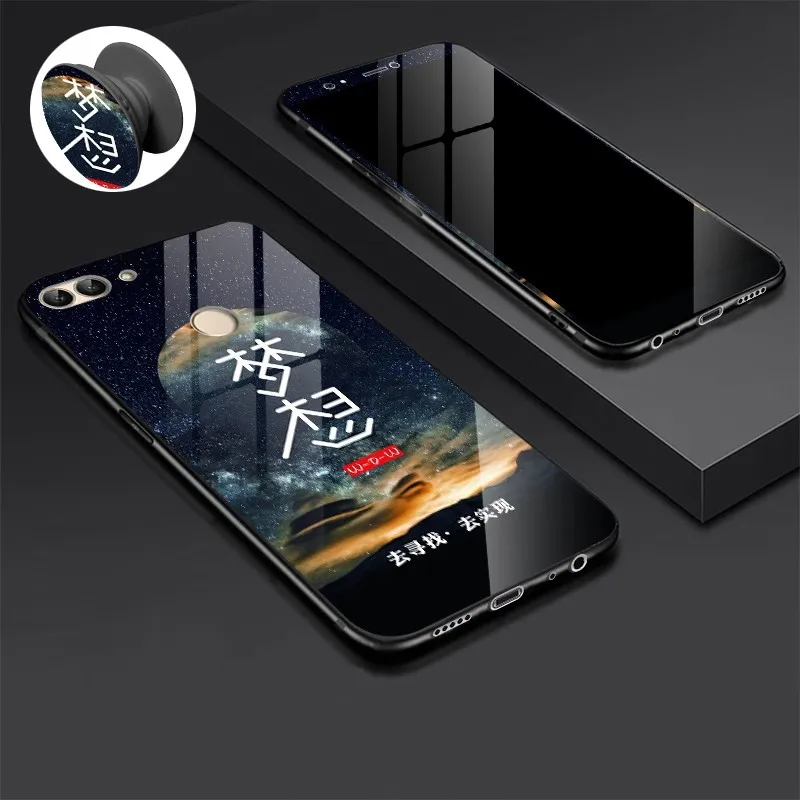 15 Чехол из закаленного стекла для huawei P Smart Enjoy 7s чехол противоударный мультяшный чехол для huawei Enjoy 7S чехол из закаленного стекла пленка - Цвет: 15
