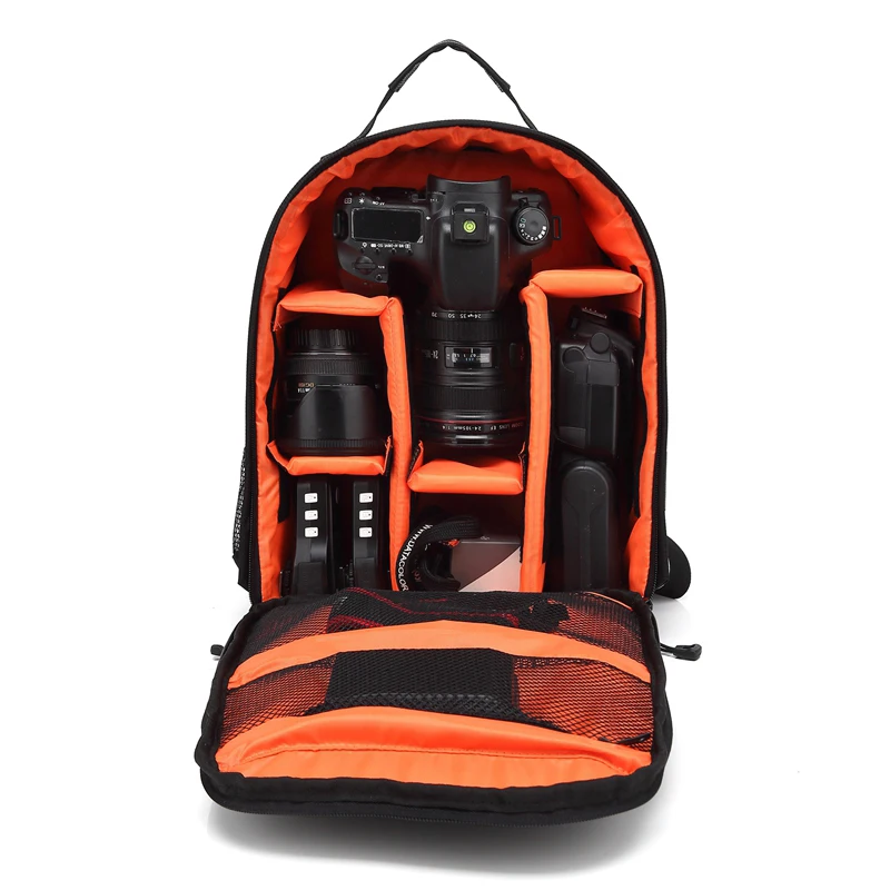 Оранжевый шаблон DSLR камера сумка рюкзак видео фото сумки для камеры d3200 d3100 d5200 d7100