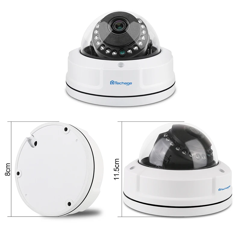 Techage H.265 8CH 48 В POE NVR 4MP CCTV Системы Vandalproof антивандальный Indoor Открытый Купол IP Камера