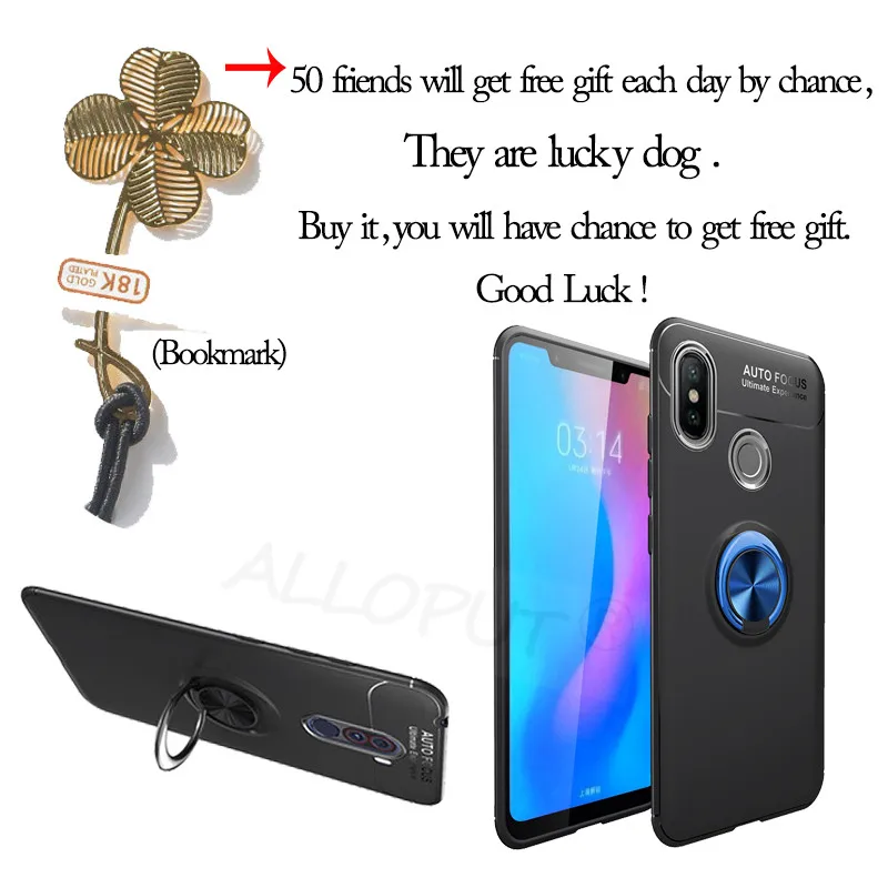 ALLOPUT Magnetic 360° Ring Case For Redmi Note 7 5 Pro Soft TPU Cover Silicone Shockproof Shell Xiaomi Cases |
