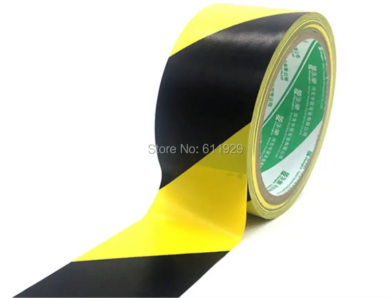 

free shipping yellow black adhesive tape 4.8 cm width, 20 yards a lot/warning tape/carton sealing tape/packing ribbon/PVC tape