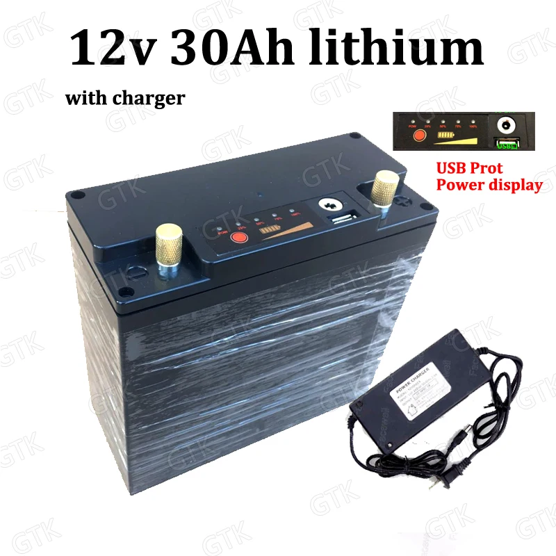 Литиевая батарея 12V 30AH 12 6 V 50AH li ion bateria USB Spot для 360W солнечного мотоцикла стартер