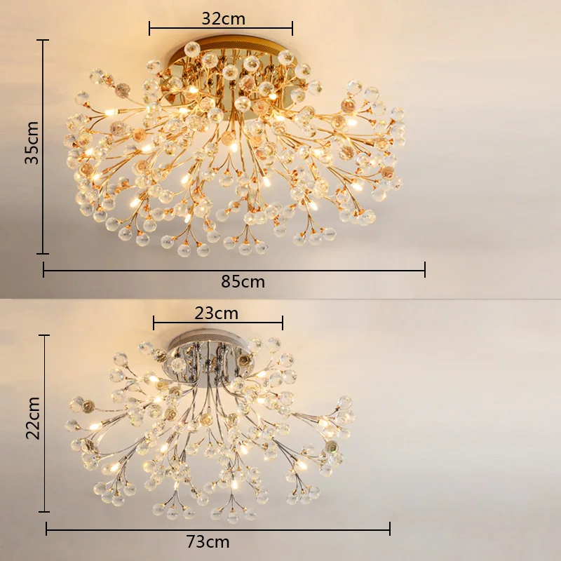 Потолочный светильник с кристаллами Европейского типа Круглый для столовой