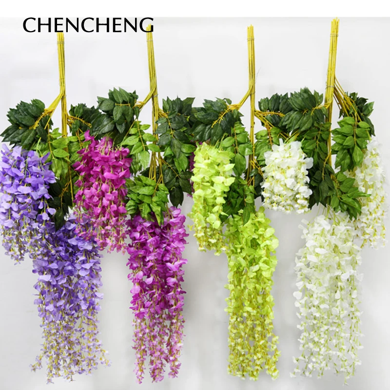 CHENCHENG 12 шт./лот искусственные цветы шелк Глициния искусственный цветок настенный