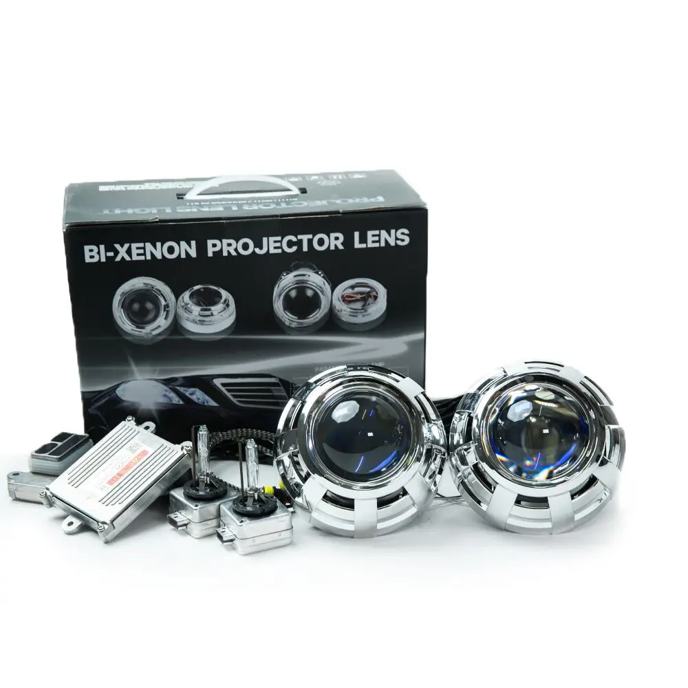 lens with xenon kit 3,0 дюймовые автомобильные стильные линзы проектора bi xenon с синим покрытием hella 5 с оригинальным D1S OEM ксеноновый комплект для автомобильных фар - Цвет: lens with xenon kit