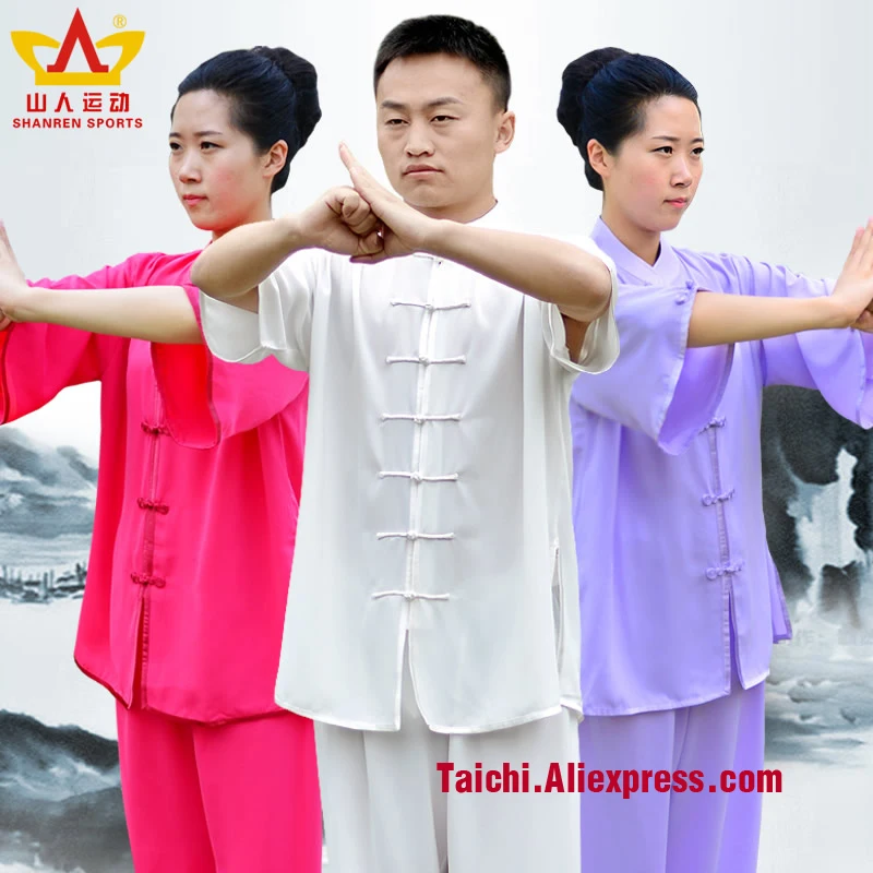 Костюм Taichi женский с коротким рукавом хлопок униформа кунг фу для тренировок в
