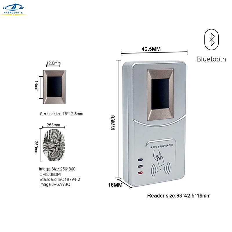 FBI PIV 508 PPI BT беспроводной сканер отпечатков пальцев живой емкостный FAP10 256*360 NFC