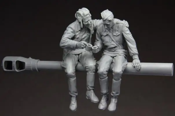 1/35 Смола Наборы WW2 Советской Армии танкеры в покое 2 фигурки ствол