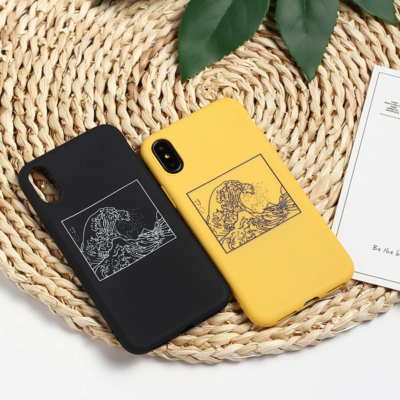 Большая волна Kanagawa задняя крышка мягкий чехол для телефона Fundas для iPhone XS 7Plus 7 6Plus 8 8Plus 11 pro
