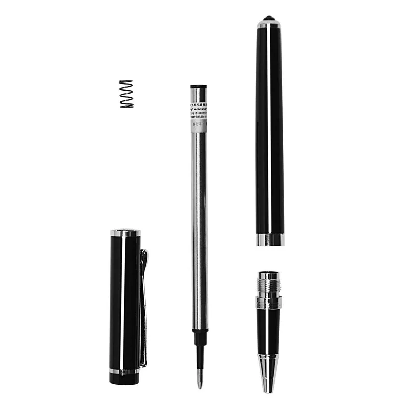 Черная металлическая шариковая ручка для бизнеса подарочная письма бесплатная