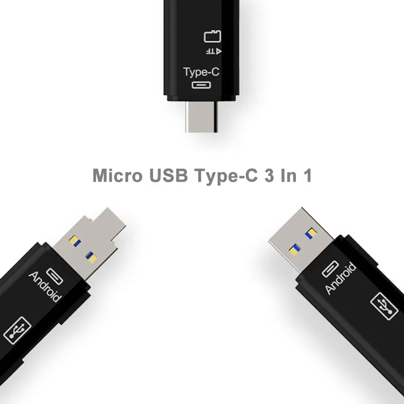 Micro USB кард-ридер с TF картой OTG Смарт-карта памяти адаптер для MacBook ноутбука USB 3,1 Тип C кардридер SD кард-ридер