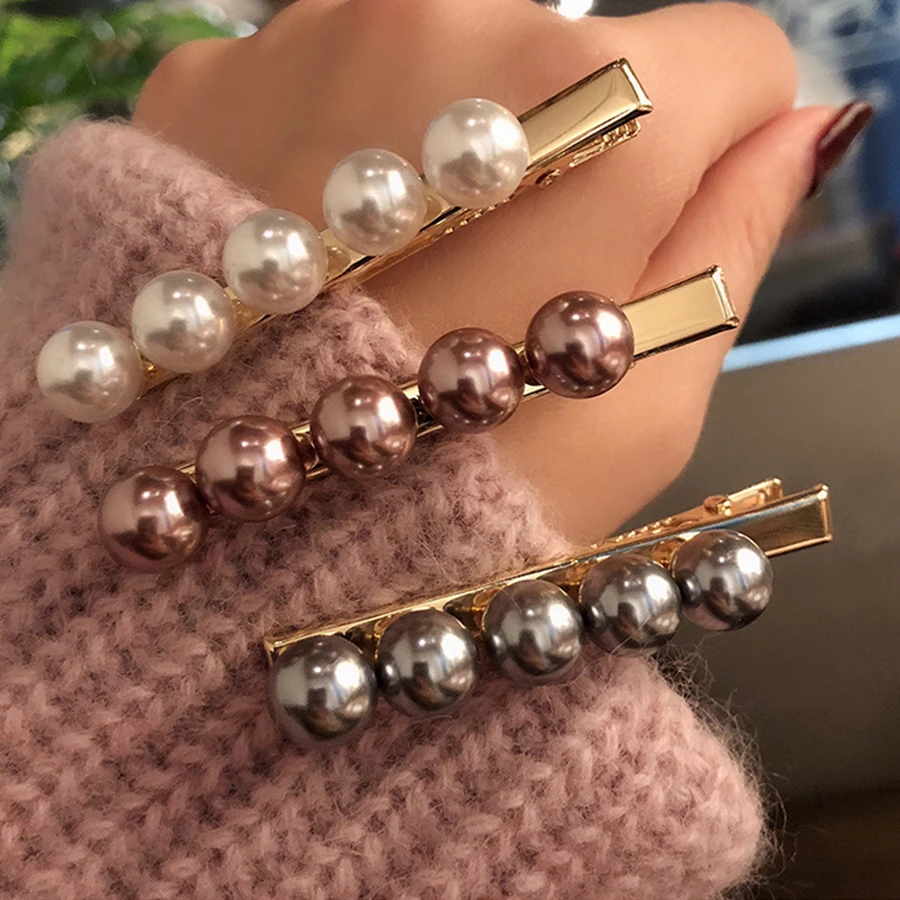 Модные Шпильки с жемчугом для девочек barrettes заколка волос зажим ювелирные