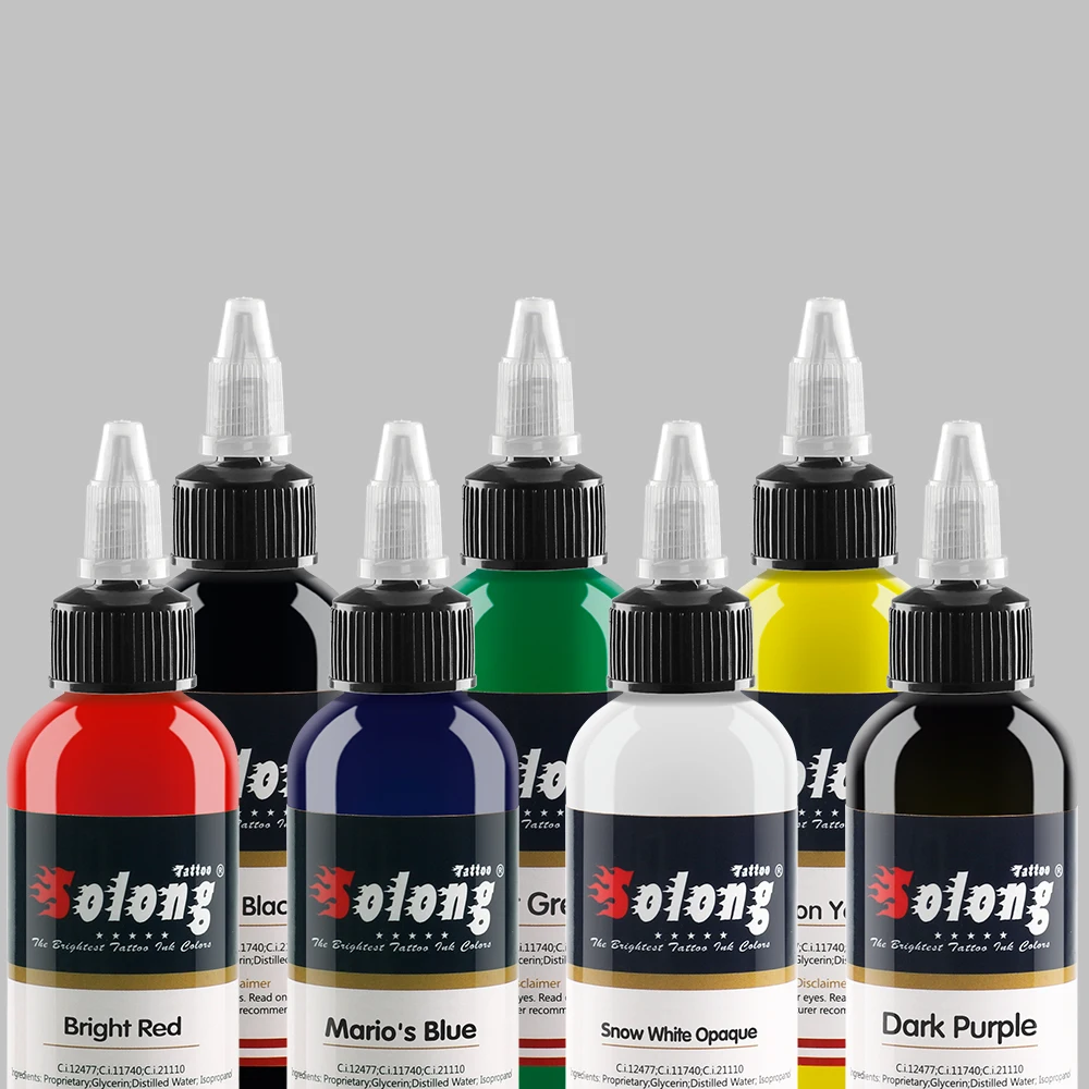 STIGMA Tattoo New design 7 Basic Colors Ink Set Pigment Kit 1oz (30ml) Professional Supply for TI302-3 | Красота и здоровье