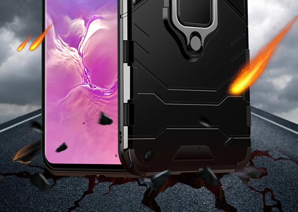 ITEUU Антидетонационная подставка держатель Броня чехол для samsung S10 S10 Plus S10E Чехлы Противоударный задняя крышка S10 S10PLUS S10E