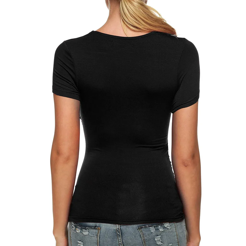 MISSOMO, женские футболки, 3xl, женская футболка,, женская летняя футболка, сексуальный крест, низкий вырез спереди, Узелок, Повседневный, Тонкий Топ, футболка