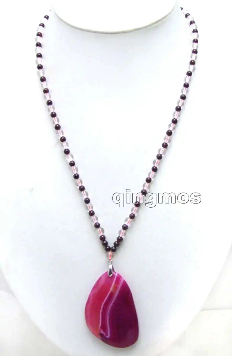 Подвеска из круглого белого прозрачного кристалла диаметром 6 мм и розовым