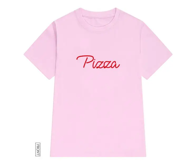 Женская хлопковая футболка с надписью pizza red повседневная забавная для девушек и