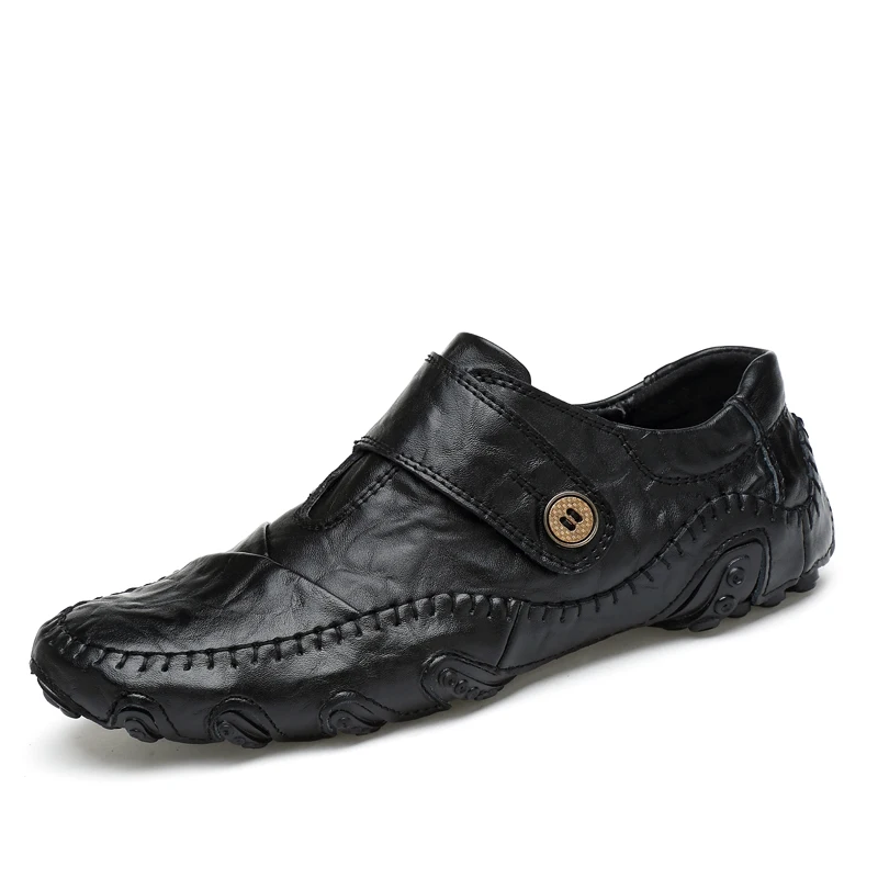 Handmade Genuine Leather Men's Flats Casual Luxury Brand Men Loafers Comfortable Soft Driving Shoes Slip On Moccasins | Обувь